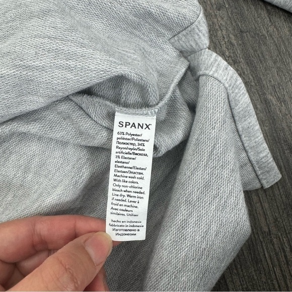 Spanx Dolman Perfect Length Top Soft Grey Heather Size Small Petite - Picture 7 of 11